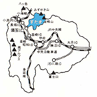 画像　山梨県の地図